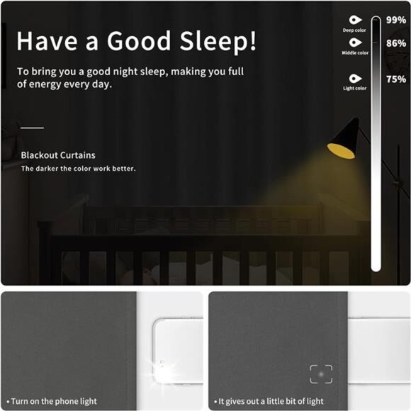 Blackout Curtains for Bedroom, 2 Panels Solid Thermal Insulated Grommet - Picture 2 of 7